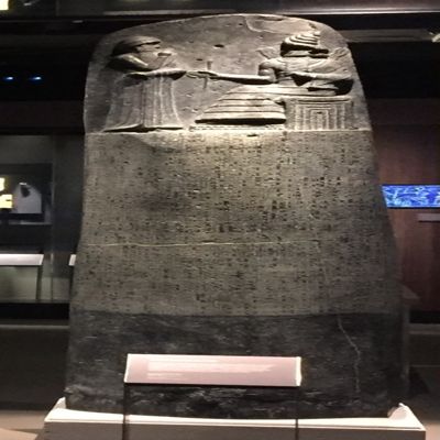 Cast of Hammurabi's law stele. Original held at the Louvre Museum (SB 8); YPM BC 038053