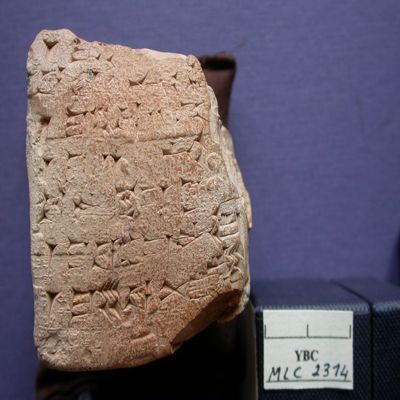Triangular bulla. Record concerning cattle for offerings for several months (06-11). Ur III. Clay.; YPM BC 002261