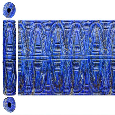 Cylinder seal. Piedmont style, geometric pattern. Jemdet Nasr. Lapis Lazuli.; YPM BC 038015