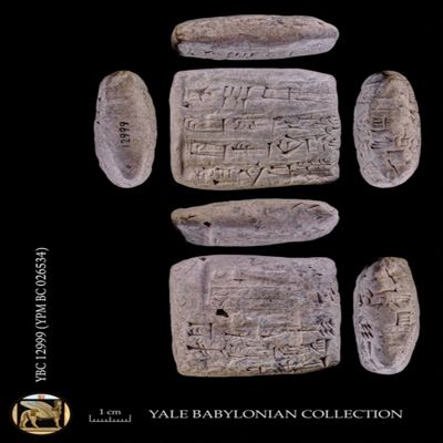Tablet. Wood for the Emah received by Naba$a. Ur III. Clay.; YPM BC 026534