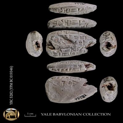 Tag. Record concerning loaned barley of the temple of Enlil. Ur III. Clay.; YPM BC 019346