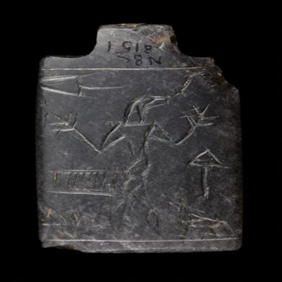 Amulet. Lama$tu amulet No69. Neo-Assyrian?. Obsidian.; YPM BC 011147