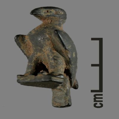 Figurine. Eagle standing on platform. Roman?. Bronze.; YPM BC 031094