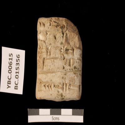 Tablet. Double entry tablet concerning barley. Ur III. Clay.; YPM BC 015356