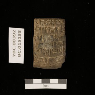 Tablet. List of metal objects. Ur III. Clay.; YPM BC 015133