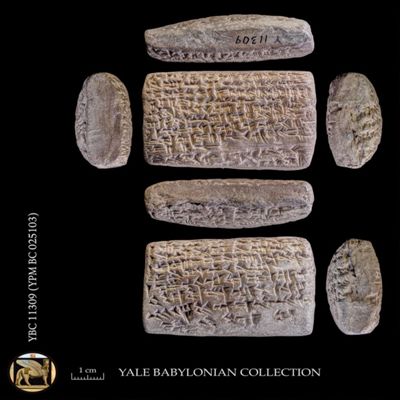 Cast of tablet. Loan of silver with interest. Early Neo-Babylonian. Clay. Witnessed.; YPM BC 025103