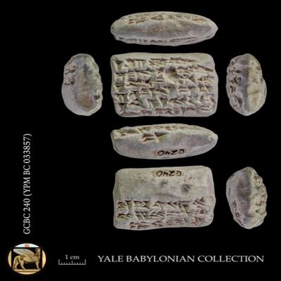 Tablet. Withdrawals of silver, the price of preciousstones and aromatics. Neo-Babylonian. Clay.; YPM BC 033857