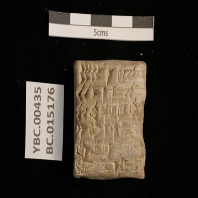 Tablet. Loan of barley and flour. Ur III. Clay.; YPM BC 015176