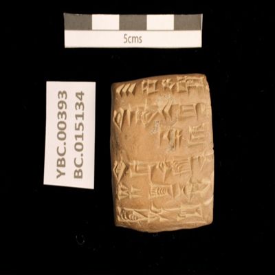 Tablet. List of metal objects. Ur III. Clay.; YPM BC 015134