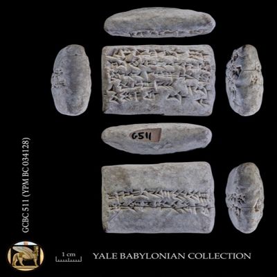 Tablet. Withdrawal of silver to Babylon by officials. Neo-Babylonian. Clay.; YPM BC 034128