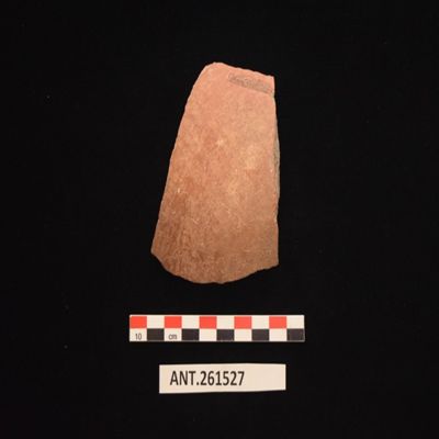 Potsherd, reddish brown, Toshka East Cemetary A, c. 9 cm. long, box marked as C-Group cemetary near Post Office, TE, c. 1900-1700 B.C. Nubia, Egypt.; YPM ANT 261527