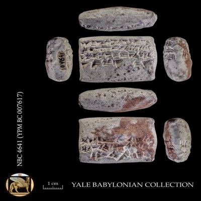 Tablet. Withdrawal of wool and sesame by PN. Neo-Babylonian. Clay.; YPM BC 007617