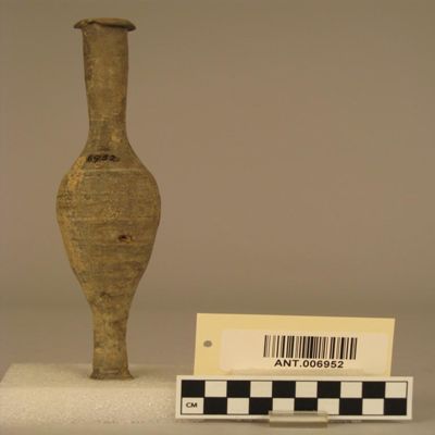 <bdi class="metadata-value">10.Old Cat. No.2 - Tall slim vase. - Ptolemaic period 300-100 B.C. Island Elephantine, near the second cataract of the Nile. From K. Arnold. [Egypt]; YPM ANT 006952</bdi>