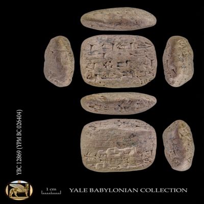 Tablet. Wooden object from Lu-Nin$ubur. Ur III. Clay.; YPM BC 026404