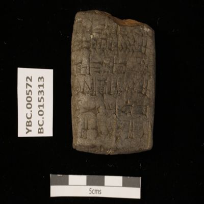 Tablet. Record concerning geme2 employed for field work. Ur III. Clay.; YPM BC 015313