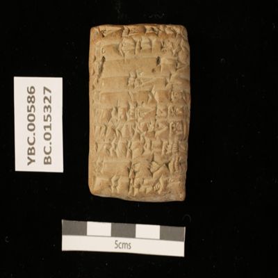Tablet. Record concerning food for boat. Ur III. Clay.; YPM BC 015327