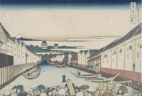 Nihonbashi in Edo, from the series Thirty-six Views of Mount Fuji